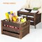 Farmhouse Wooden Crates - Large Solid Wood Crates with Handles for Storage and Display, 2 Pack Brown